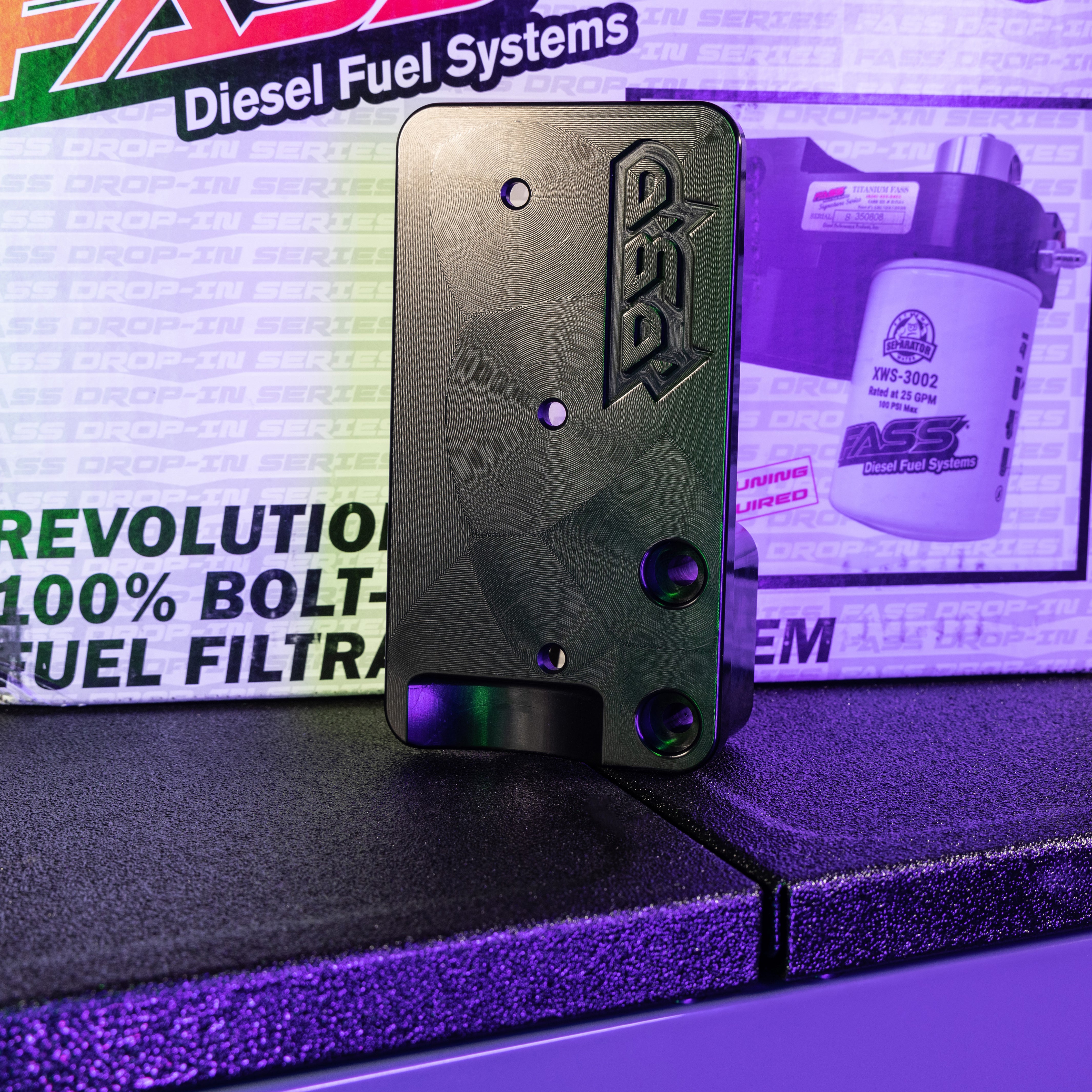 6.7L CUMMINS FASS BRACKET FOR NON CARGO FRAME ANODIZED BLACK