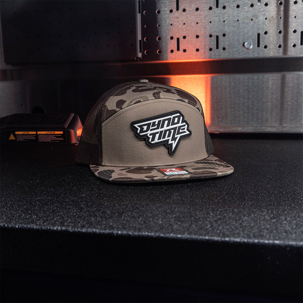 Dyno Time PVC Patch 7 Panel Trucker Hat – Brown Duck Camo
