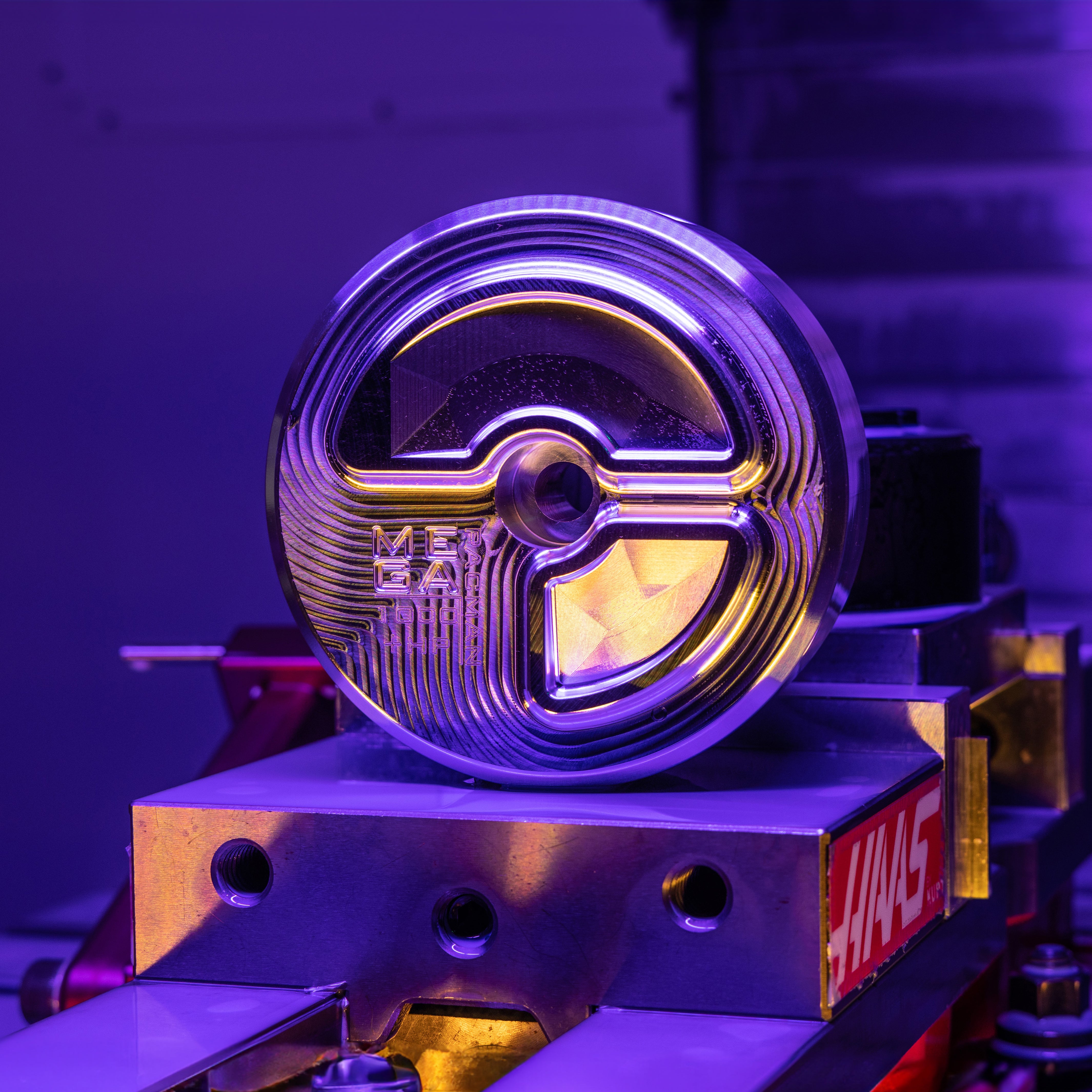 Mega pacman fuel sump raw billet top side.