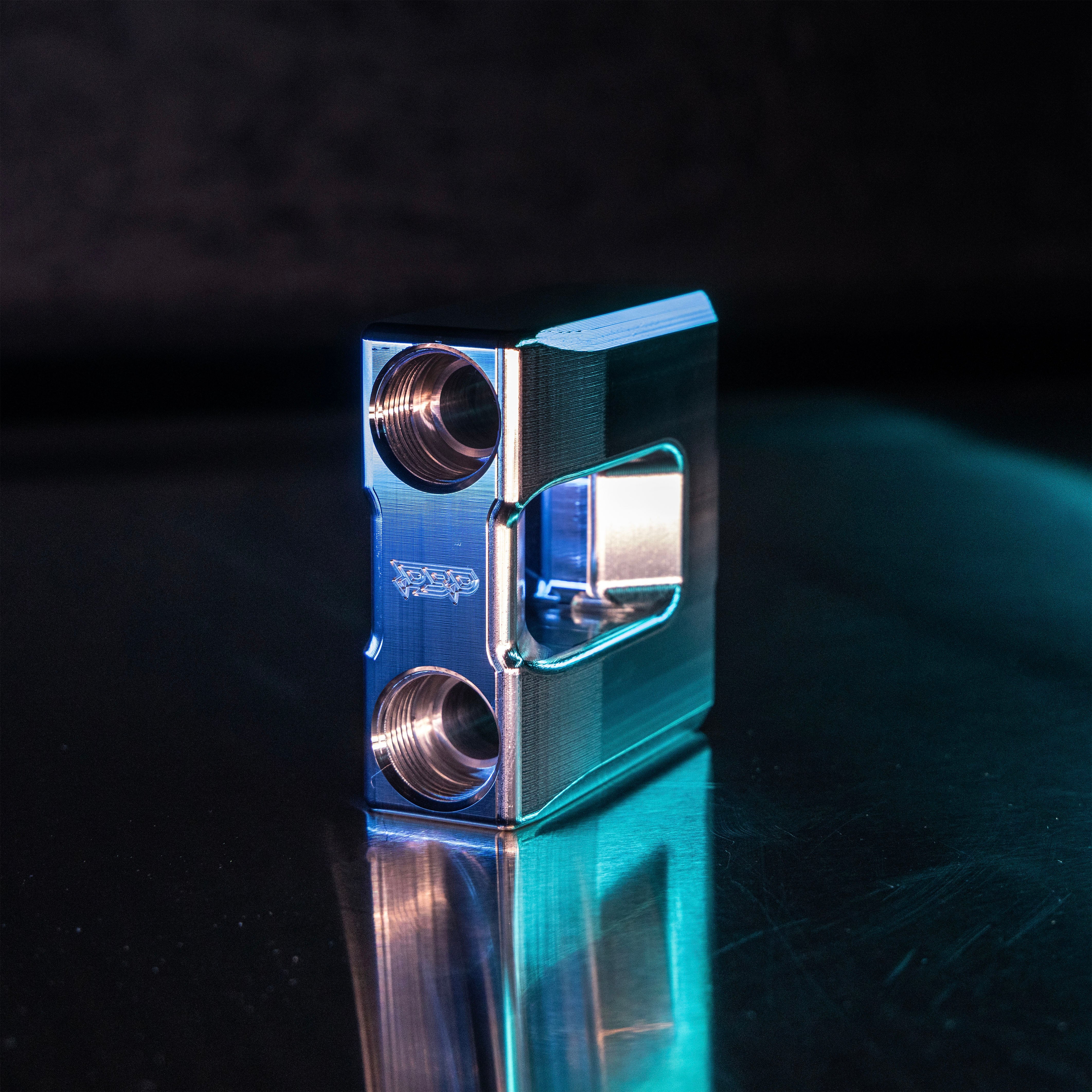 Front and side view of raw billet transmission thermal bypass 