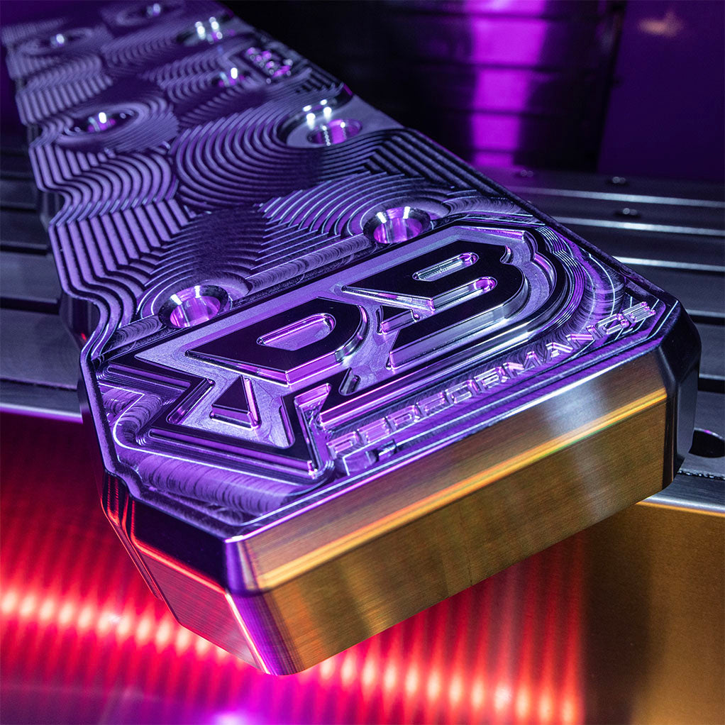 PB Performance 6.7L cummins valve cover close up of logo